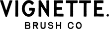 Vignette Brush Co logo with black text on a white background